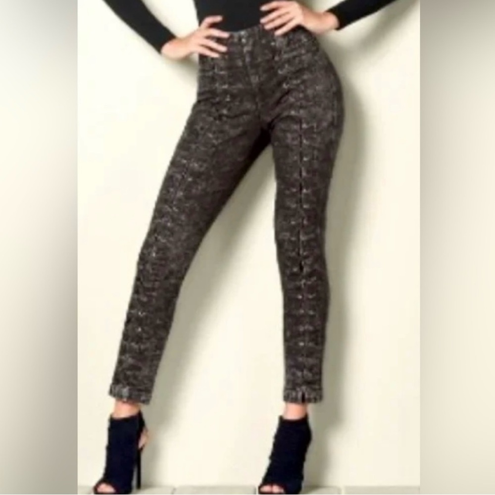 Venus lace up jeans size 8 black acid wash